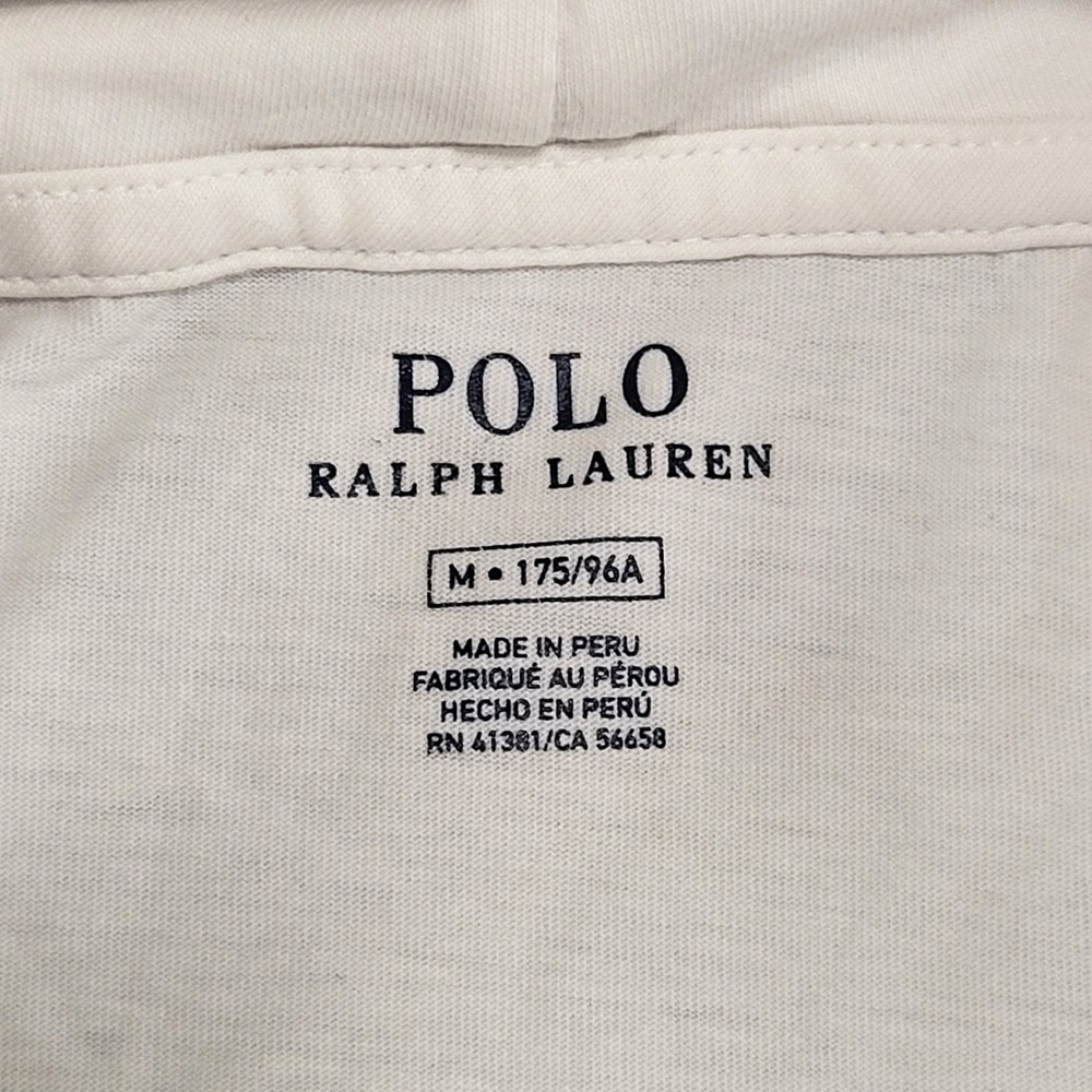 Polo Ralph Lauren Men's Long Sleeve Big Pony Hooded White T-Shirt Size Medium - Picture 7 of 14